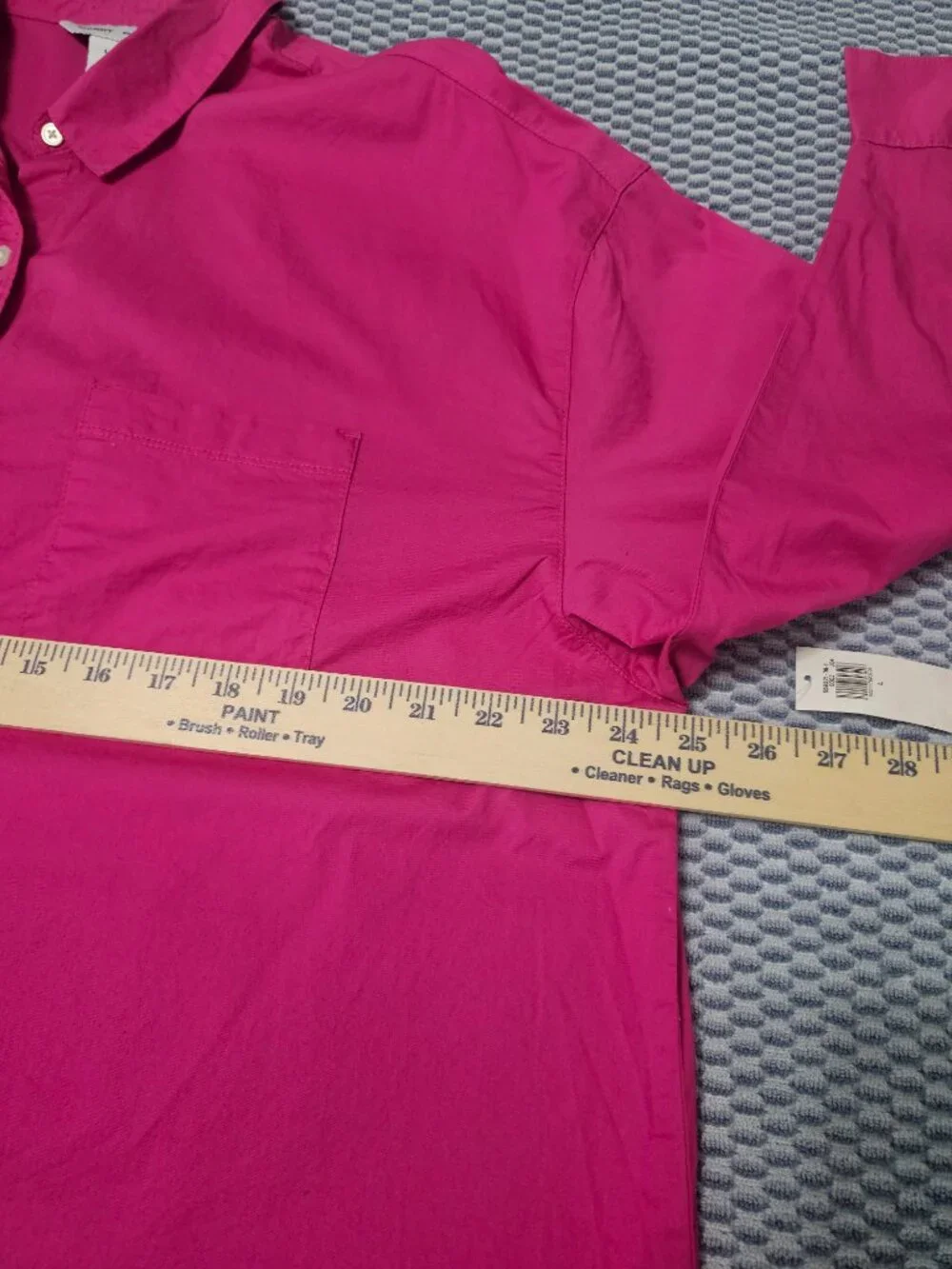 NWT Old Navy Boyfriend Shirt Women's Fuchsia Pink Button Down Long Sleeve Size L - Picture 5 of 6